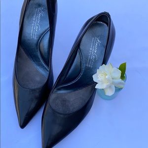 Black and chrome silver ladies heels